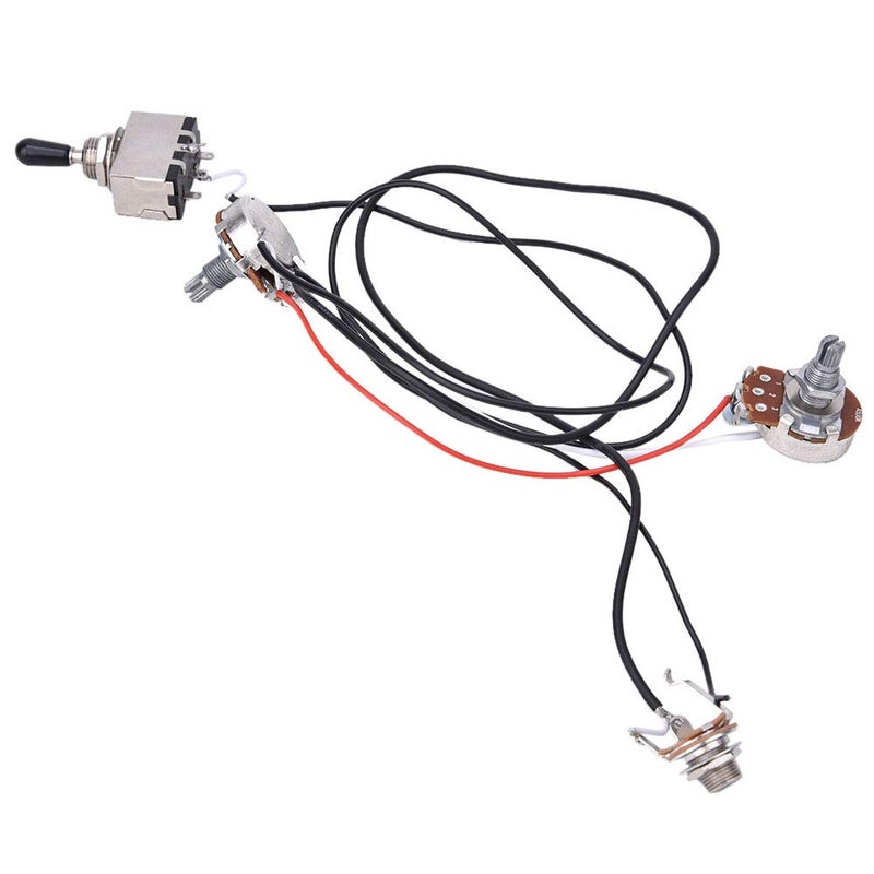 VGEBY Guitar Wiring Harness, 3 Way Toggle Switch One Volume One Tone Jack for Electirc Guitar Bass - Image 2